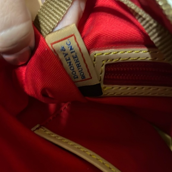 Dooney & Bourke Pink and White Chevron Bag With Red Interior purse - Picture 15 of 16